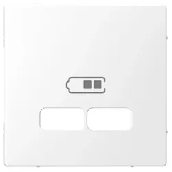 Merten MEG4367-6035 Zentralplatte für USB Ladestation-Einsatz, Lotosweiß, System Design MEG43676035