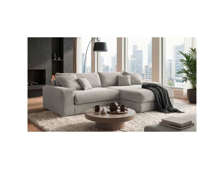 P & B Eckschlafsofa, Beige, Kunststoff, Füllung: Schaumstoffflocken,Schaumstoffflocken,Schaumstoffflocken, 297x180 cm, Rücken echt, Schlafzimmer
