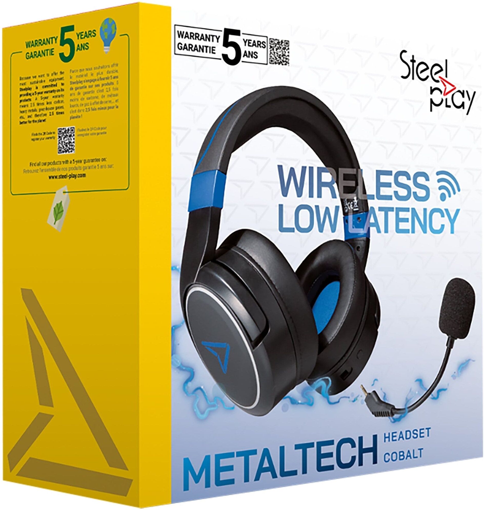 Lexip Steelplay MetalTech Wireless Gaming Headset - Cobalt, 2.4 GHz Wireless, 30 ms Latency, for Computers and Consoles