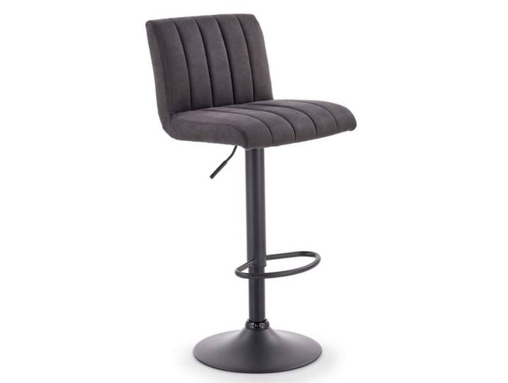 Tabouret de bar gris foncé avec structure design en acier noir