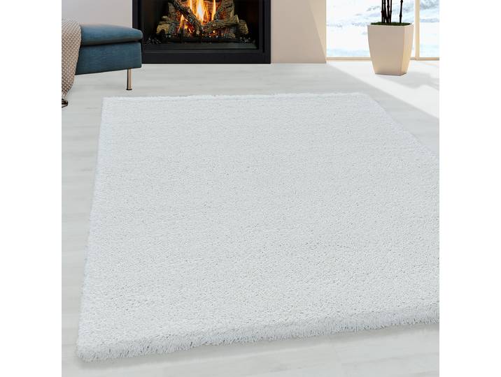 home24 Hoogpolig vloerkleed Fluffy 280 x 370cm wit/wit