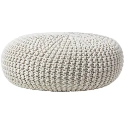 STRICK-POUF natur, Bodenkissen rund 70/70/23 cm