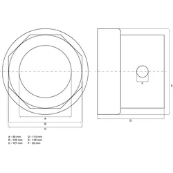 BGS Nabenmuttern-Schlüssel Achtkant für R.O.R. Anhänger SW 127 mm - 6968