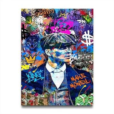 Uplift Picks 80s Gangster Graffiti Wall Art Retro Urban Street Canvas Poster 04 50x70 Cm unframed