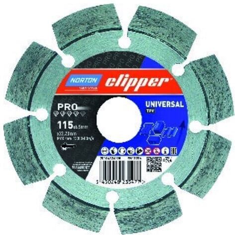 CLIPPER Fraise à fissures Pro Universelle TP-V 125 x 22,23 mm ; Saint-Gobain (70184624199)