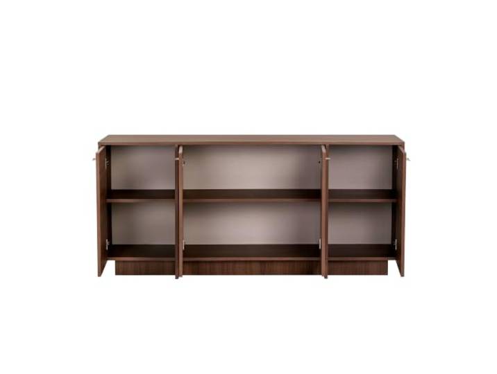 Hanah Home Eleganter Konsolentisch aus Walnussholz, 180 cm 100% melaminbeschichtete Spanplatte, 18 mm stark Metallgriff, gerillte Rückwand Ideal für Moderne Wohnräume