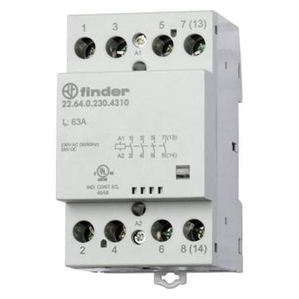 Finder Contactor 63A 2 NO + 2 NC, 230-240vac/dc (22.64.0.230.4610)
