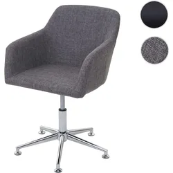 Esszimmerstuhl HWC-A74, Drehstuhl Loungesessel, höhenverstellbar ~ Textil, grau
