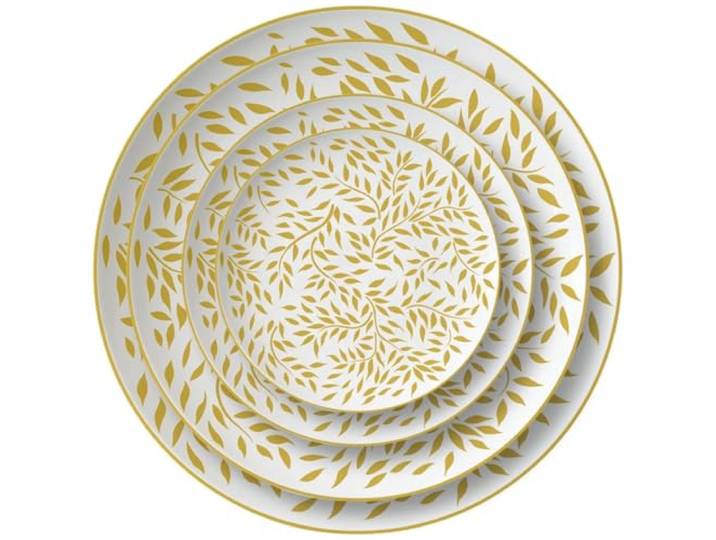 Quality Elegance Luxuriöses Golden Leaves Muster Geschirrset