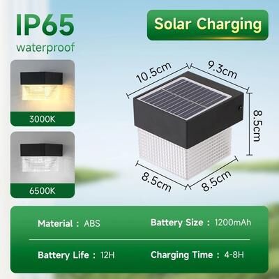 Inspire Curations SolarGlow Outdoor LED Solar Wall Light Waterproof Garden & Courtyard Lighting square Model 4w 8w 1pcs