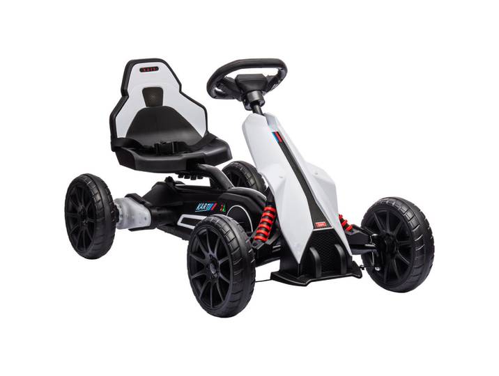 ComfortXL Go-Kart De-06151 Elektro-Kart mit Sicherheitsgurt Weiß, Kunststoff, Metall, 58x58.5x100 cm, Freizeit & Co, Gartenspielzeug, Kinder-Elektrofahrzeuge