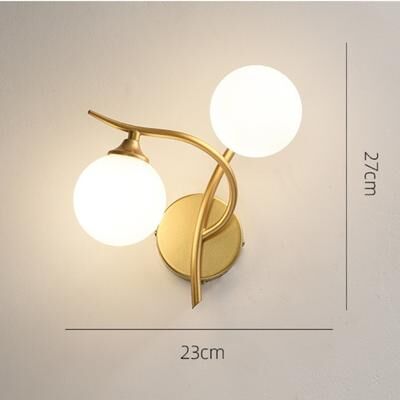 Friendly Fresh Finds Nordic Wall Lamp Glass Ball Design Modern Bedside Wall Light gold Left no Bulb