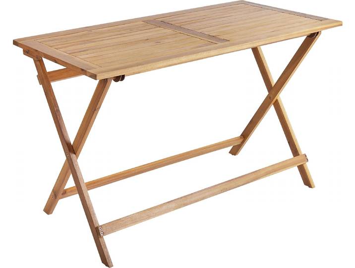 BELIANI Gartentisch Braun aus Akazienholz Klappbar Rechteckig 120 x 60 cm Klassisch Traditionell Esstisch Gartenmöbel Outdoor