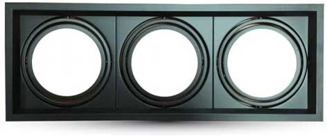V-Tac Portafaretto Incasso  Alluminio Quadrato Orientabile 3xar111 Vt-7223 - Sku 3583 Nero