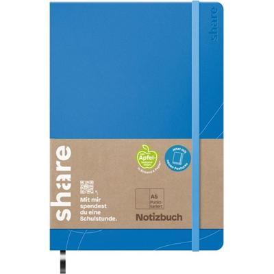 share Notizbuch A5 punktkariert hellblau