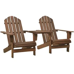 vidaXL Adirondack-Gartenstühle mit Tisch Massivholz Tanne Braun