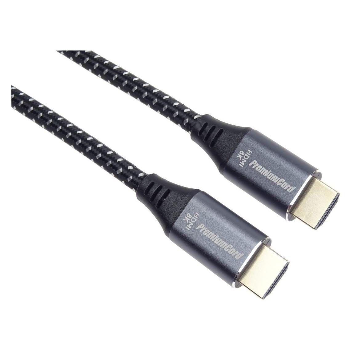 PremiumCord ULTRA HDMI 2.1 High Speed + Ethernet Kabel 8K@60Hz, Zink-Legierung 10m (10 m) (KPHDM21S10)