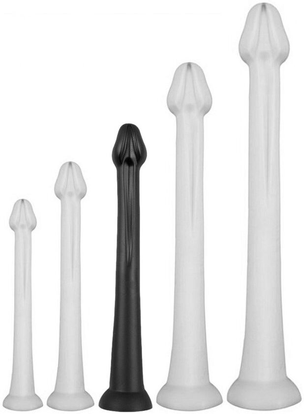 DarkSil Gode long Whale Dildo L 42 x 6cm - Pointe 5cm Noir
