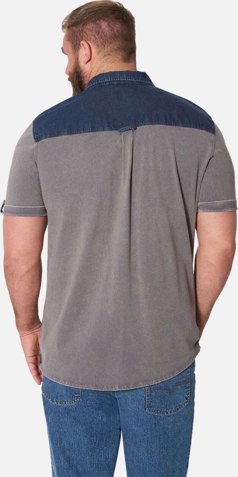 Kurzarmhemd JAN VANDERSTORM "Kurzarmhemd FJORDGARD", Herren, Gr. 4XL, weit, grau, Hemden