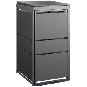 MBOX24 Mülltonnenbox Modern, Metall, für 1 Mülltonne bis 120 Liter