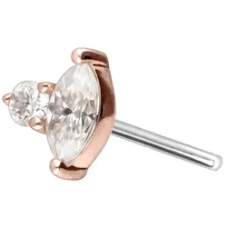 14 Karat Gold Aufsatz mit Titan Push Pin MOISSANIT-DESIGN
