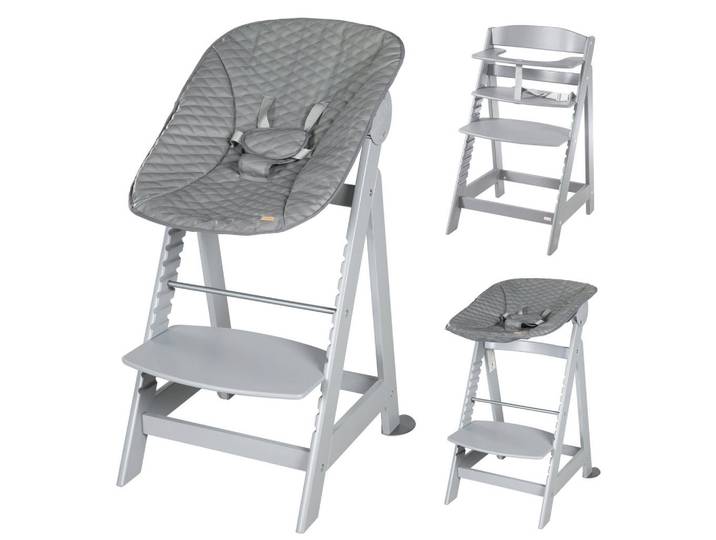 Roba Babyhochstuhl Born Up Luxe mit Neugeborenenaufsatz Taupe, Textil, 46x94x66.5 cm, Baby- und Kindermöbel, Babyzimmer, Hochstuhl