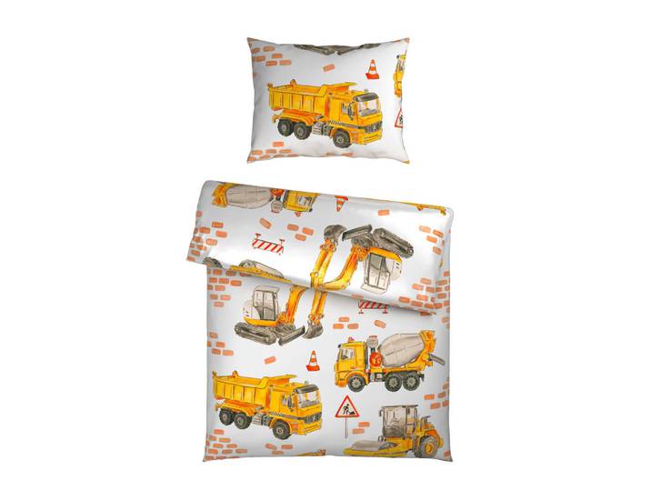 Ben'n'jen Kinderbettwäscheset, Mehrfarbig, Textil, Fahrzeuge, 160x210 cm, pflegeleicht, atmungsaktiv, schadstoffgeprüft, Heimtextilien, Bettwäsche, Kinderbettwäsche