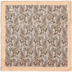 Seiden-Einstecktuch mit Paisley-Muster Beige