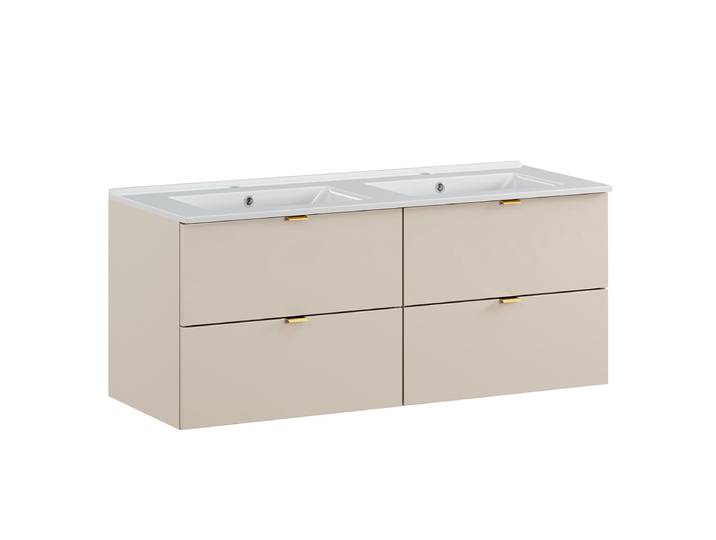 Meuble double vasque encastrée 120cm Azel Cachemire