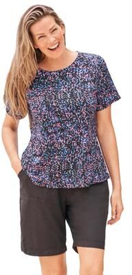 Plus Size Women's The Swim Tee by Swim 365 in Black Confetti (Size 34/36) Rash Guard