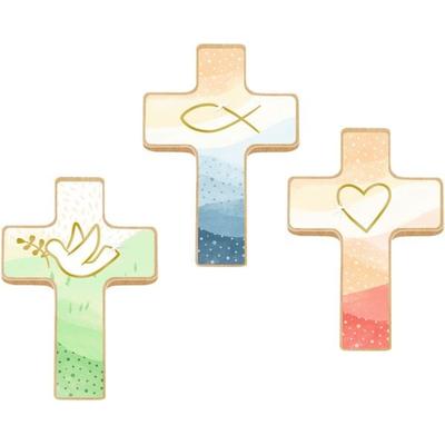 Holzkreuz mit Mini-Büchlein – Du bist geborgen in Gottes Hand
