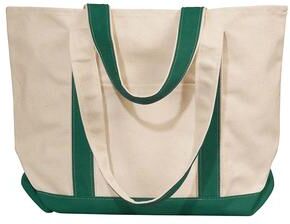Liberty Bags 8871 Windward Large Cotton Canvas Classic Resort Tote Bag in Natural/Forest Green LB8871