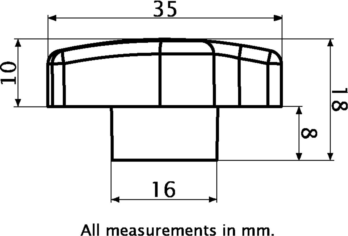 Rencol M6 Nylon Vleugelknop met Messing Inzetstuk en Binnenste Draad