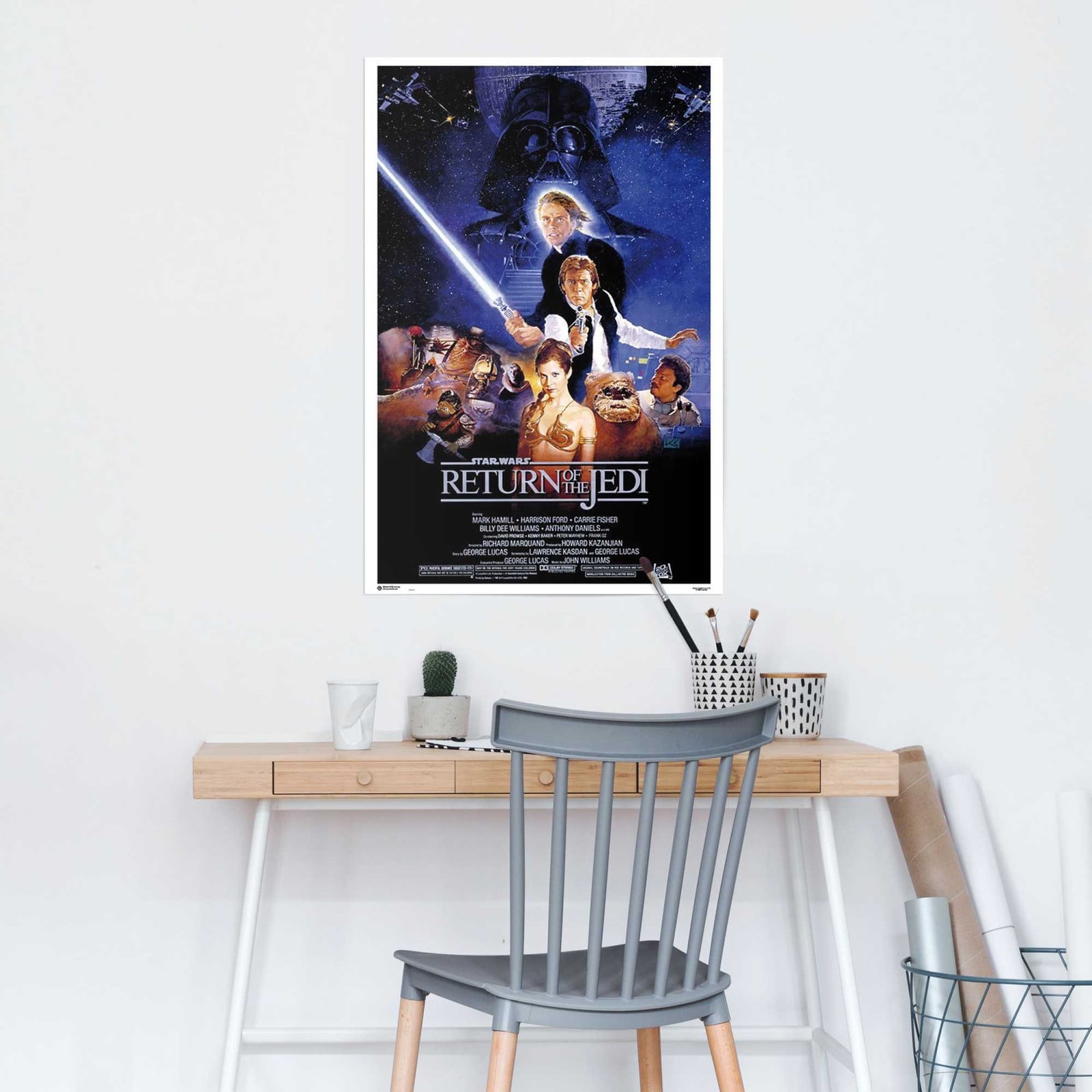 home24 Star Wars Return Of The Jedi Poster, Blauw, 61 x 92 cm