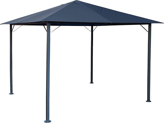 Metall Garten Pavillon Nizza 3x3m Antik Partyzelt Grau RAL 7012
