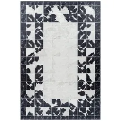 Teppich Schlafzimmer Patchwork Pflegeleicht Waschbar Strapazierfähig Wohnzimmer Esszimmer Schwarz 120x170 cm – PIZOL von Kadima Design