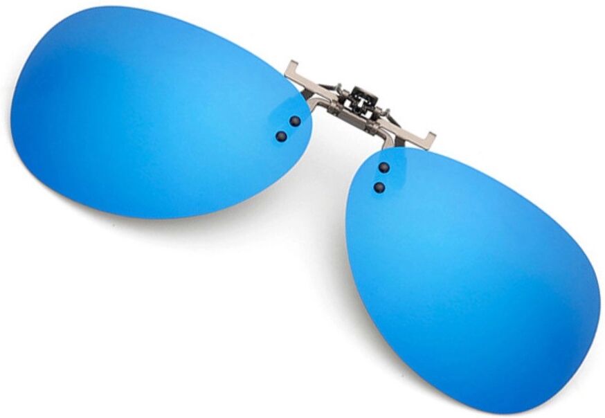 INF Polarisiertes Flip-Up Clip-on Sonnenbrille für Korrektionsbrillen mit Nachtblick TAC-Linsen und Reißverschluss-Etui Blau