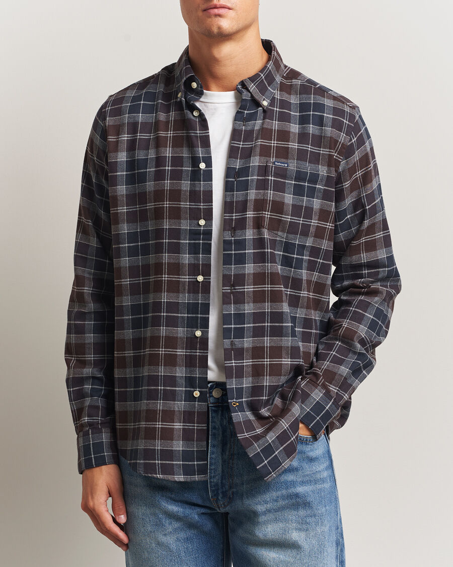 Barbour Lifestyle Flannel Check Shirt Midnight Oak men L Flerfarvet