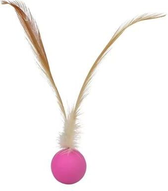 Uplift Treasures Interactive Elastic Ball Cat Toy With Feather purple