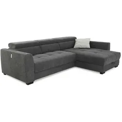 Ecksofa mit Funktion San Marino Stoff Grau Dunkelgrau