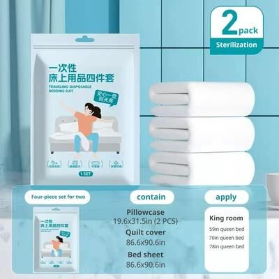 Uplift Picks Disposable Travel Bedding Set Thickened Bed Sheet Duvet Cover And Pillowcases 2 Bag