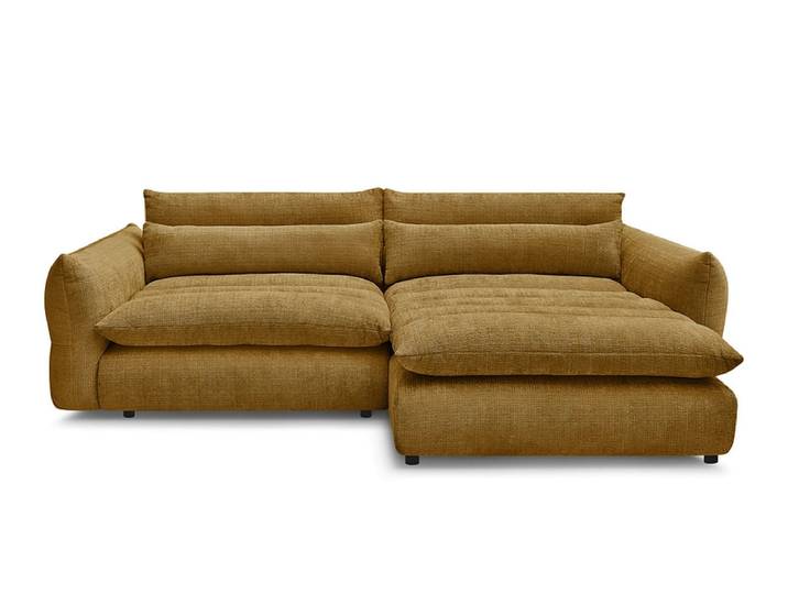Ecksofa BOBOCHIC NEIL Stoff mit Textur gelb