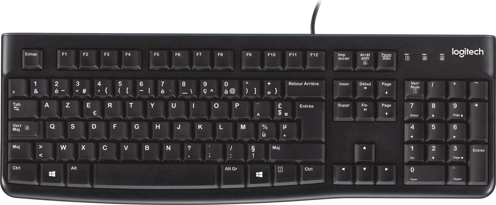 Logitech K120 Bekabeld USB Toetsenbord AZERTY Zwart