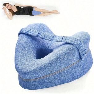 Multicon Wholesale Hub Relief Memory Foam Leg Knee Pillow, Orthopedic Pillow For Side Sleepers, Back And Hip Support For Bed, Sofa blue