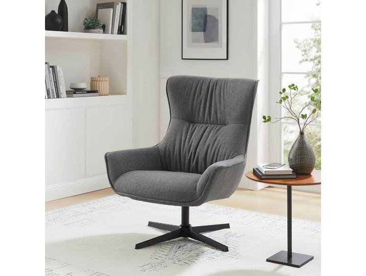 Livetastic Sessel, Grau, Metall, 85x103x83 cm, Sitzfläche 360° drehbar, Wohnzimmer, Sessel, Sonstige Sessel