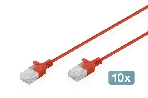 Digitus RJ45 Patchkabel CAT 6 U/UTP 0.3m Rot 10St.
