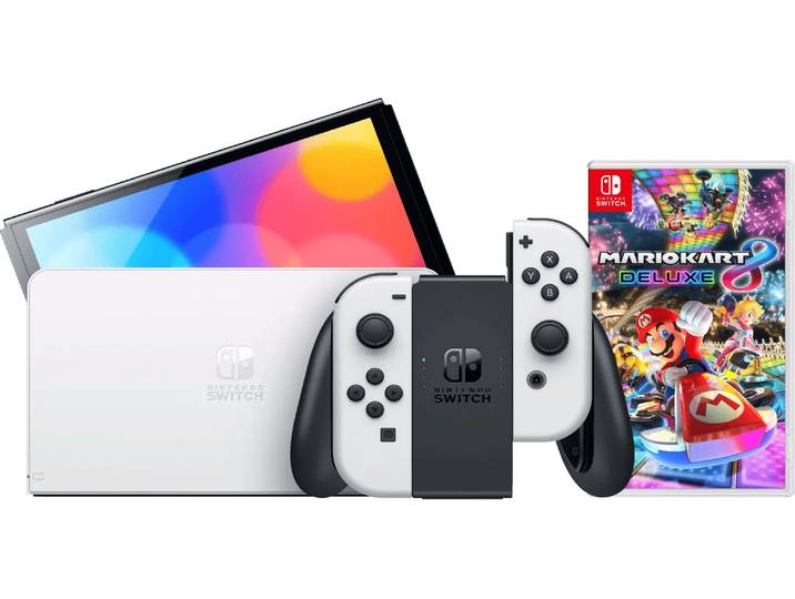 Nintendo Switch OLED Wit + Mario Kart 8 Deluxe