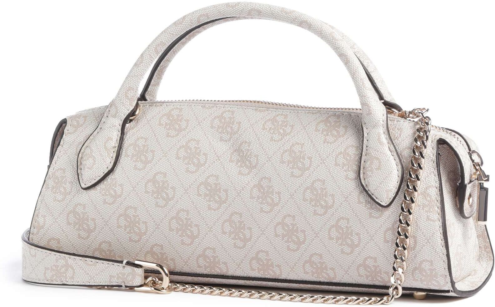 Guess Yvonne Logo Mini Handtasche aus Leder, beige