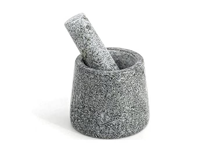 Küchenmörser und Stößel Marmor-Mörser- und Stößel-Set, schöner Granit, 4,7 Zoll, Mühle for Gewürze Samen, Mahlen, Zerkleinern von Gewürzen, Nüssen, for Guacamole, Knoblauchsauce, grau