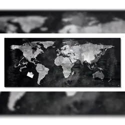 Sigel GL246 Glas-Magnettafel / Magnetboard Artverum, 55x130 cm, Design World-Map
